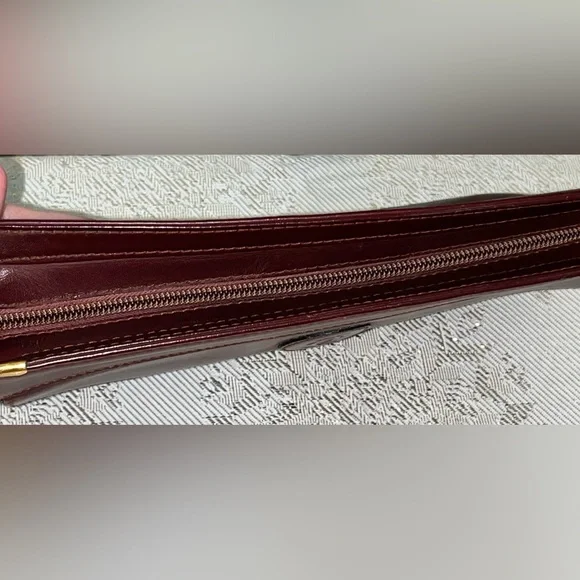 Vintage Cartier Leather Bordeaux Burgundy Clutch Wristlet - Picture 6 of 14